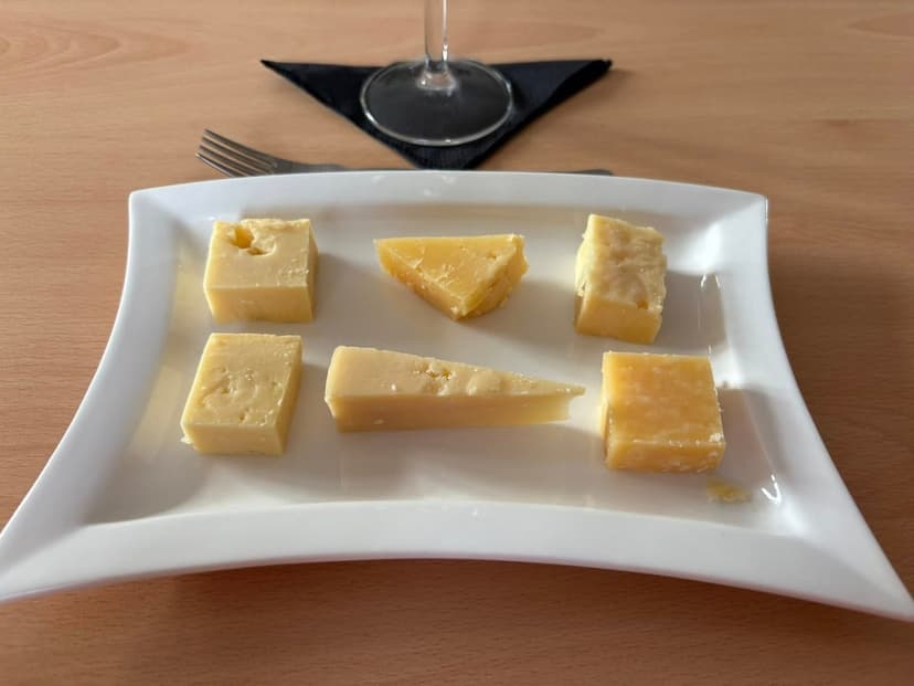 Ostsmakprover på en tallrik